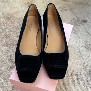 Ann Mashburn Buckle Shoe in Black Suede